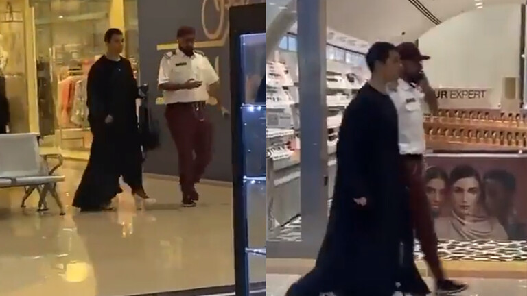 السعودية تقبض على شاب عربي متنكر بعباءة نسائية في مركز تجاري..والمفاجأة في جنسيته!! 