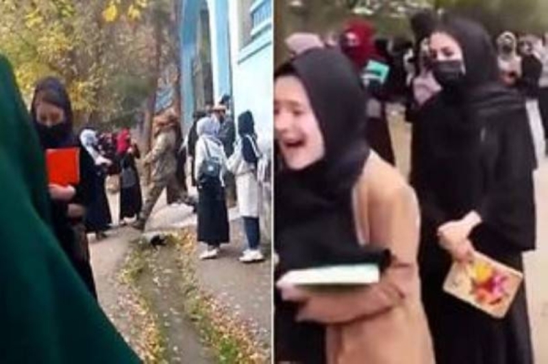 رغم ارتدائهن الحجاب.. شاهد: مسؤول في طالبان يجلد فتيات بالسوط ويمنعهن من دخول الجامعة لسبب صادم!