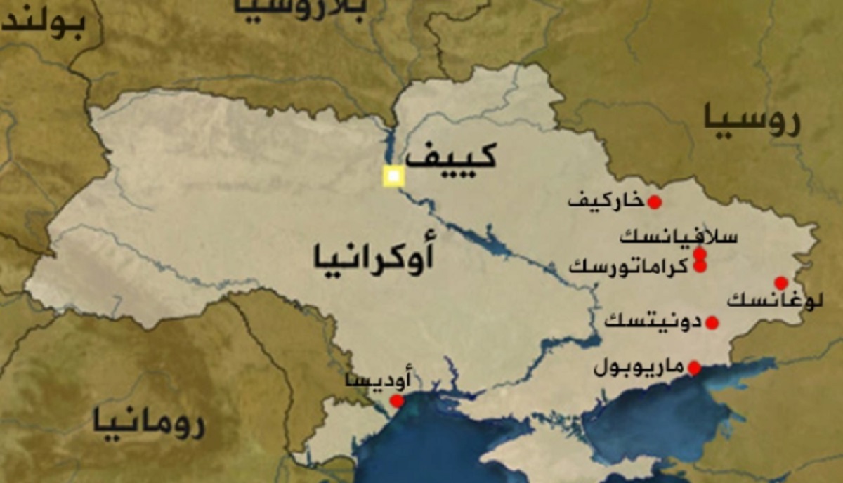 خارطة كييف والدول المجاورة