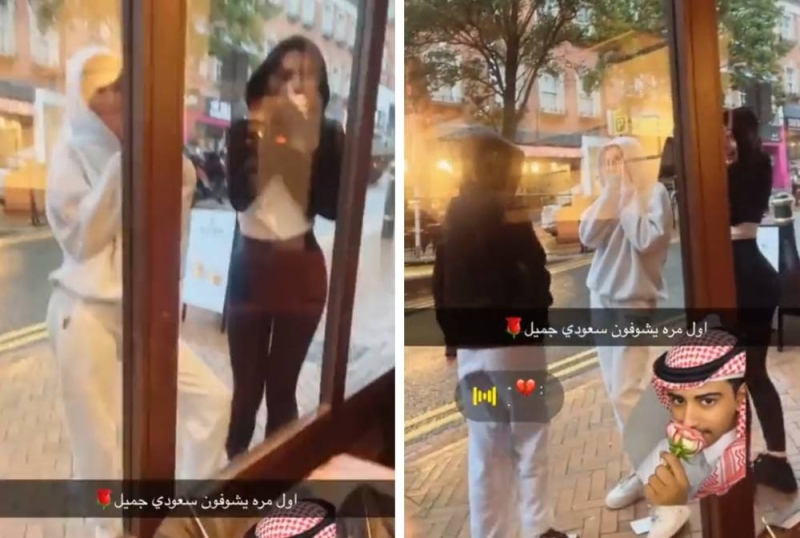 مالا يصدقه عقل ..شاهد حسناء بريطانية تهجم على شاب سعودي في مقهى وتباغته بطلب صادم!