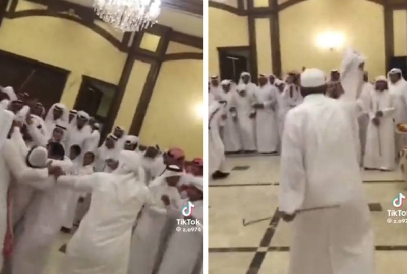 السعودية .. تحول حفل زفاف الى مضاربة جماعية. (فيديو)