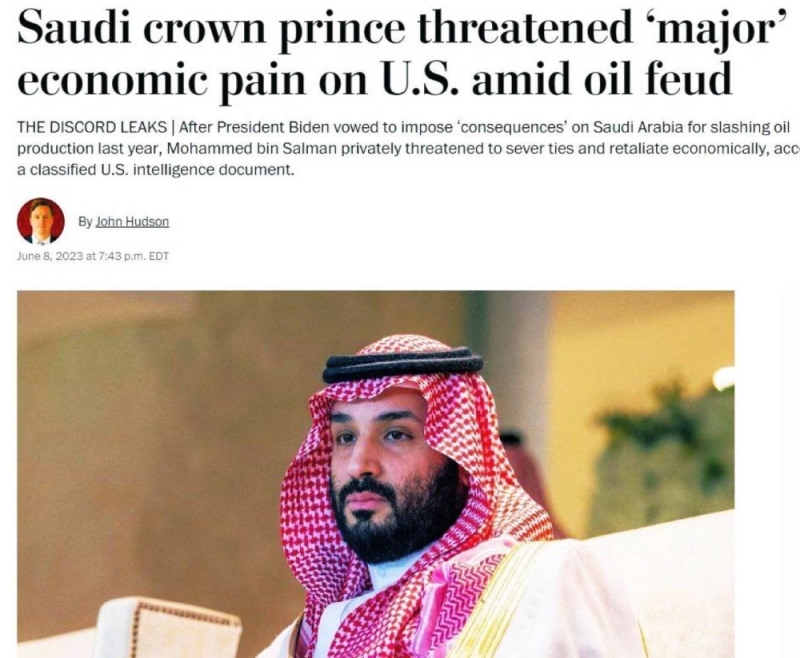 ردا على تهديدات بايدن للسعودية .. وثيقة مخابرات أمريكية سرية : الأمير  محمد بن سلمان هدد واشنطن بـهذا الأمر الكبير! 