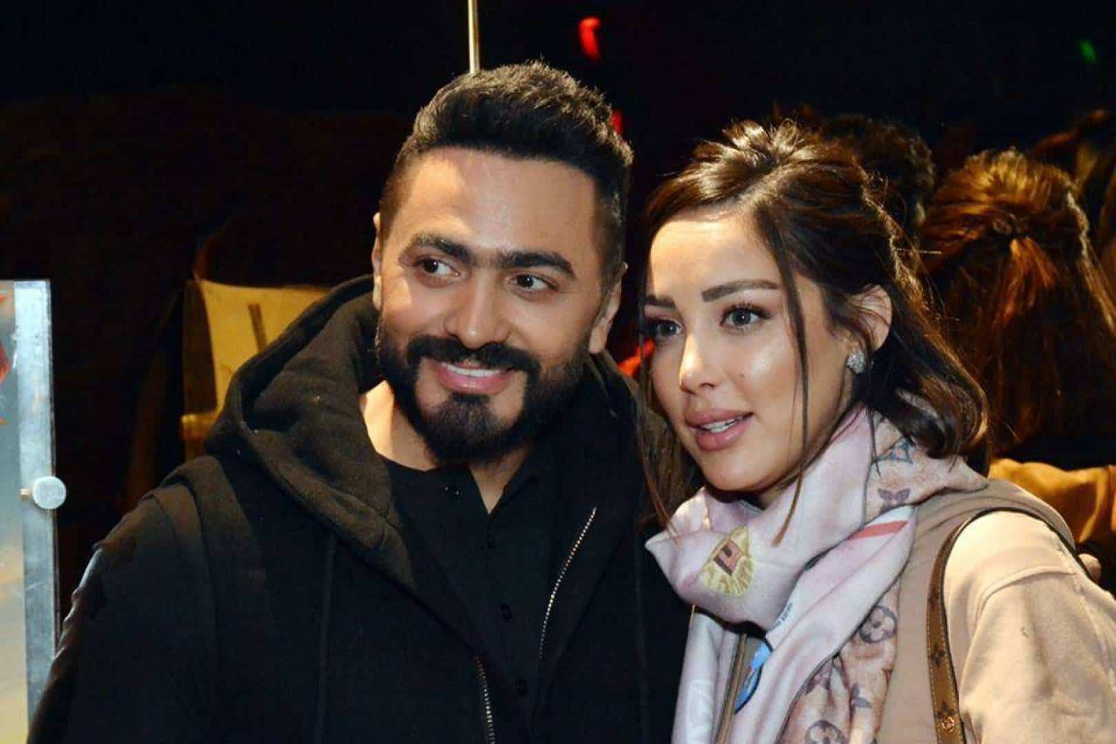 تامر حسين وبسمة بوسيل