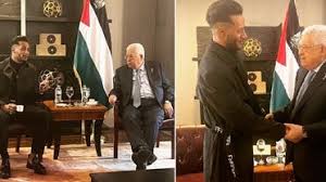 محمد رمضان والرئيس الفلسطيني محمود عباس 
