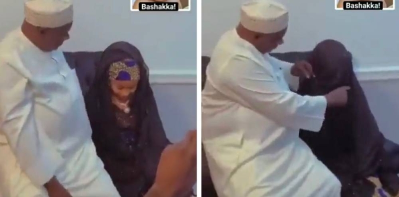 شاهدخمسيني يتزوج طفلة عمرها 9 أعوام.. المفاجاة كيف ظهرت ملامحها بعدما كشف غطاء وجهها!