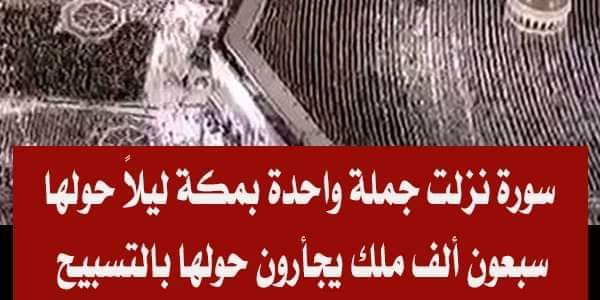 هذه السورة نزلت جملة واحدة حولها سبعون ألف ملك يجأرون حولها بالتسبيح  .. ماهي؟ 