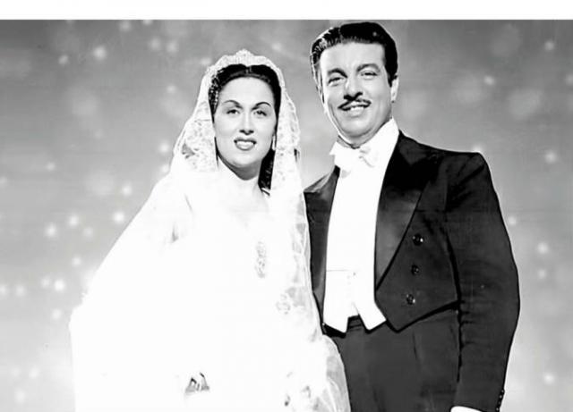 ليلى مراد وزوجها
