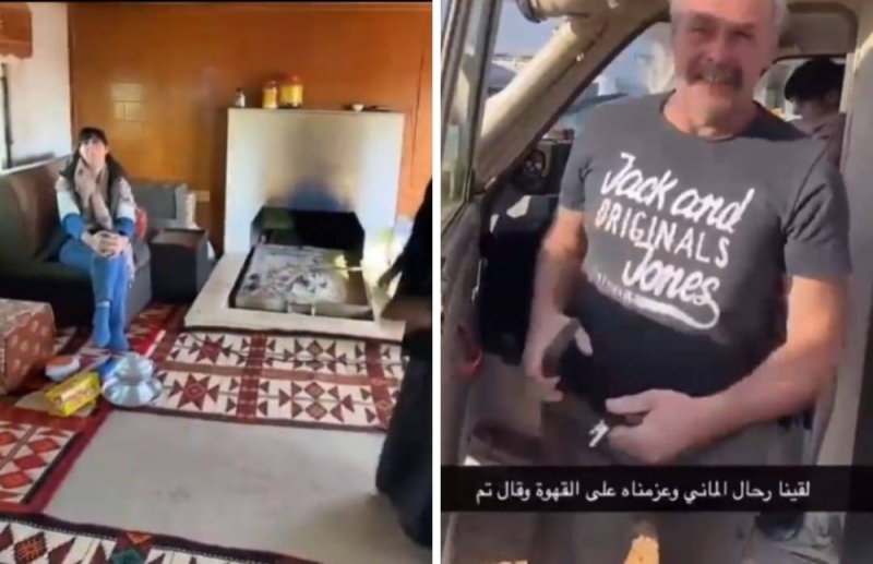 شاهد.. شبان سعوديون يستضيفون رجل ألماني وزوجته.. والسائح يفاجئهم بهدية غير متوقعة..لن تصدق ماتكون؟!