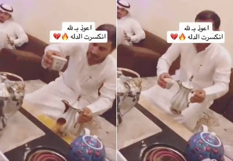  موقف مرعب يتعرض له شاب سعودي أثناء قيامه بصب القهوة لأصدقائه .. لن تصدق ماذا حدث!