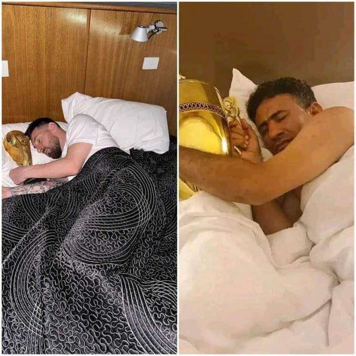 تعليق ناري للكابتن قيس محمد صالح على تقليد ميسي له اثناء النوم مع الكاس ..لن تصدق ماقال!