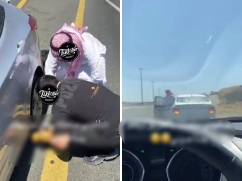 شاب سعودي يشعل مواقع التواصل بسبب ما فعله مع فتاة سعودية في الشارع