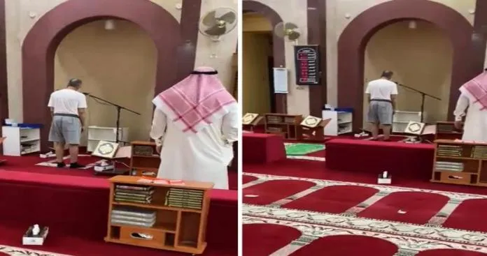 مؤذن يرتدي الشورت