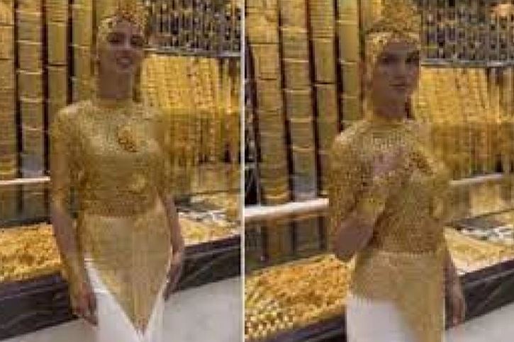 شابه سعودية ترتدي ثوباً من الذهب الخالص يغطي جسمها بالكامل.. ابهرت العالم بقيمتها الضخمة 